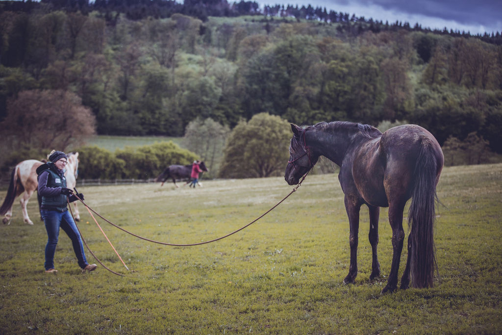 Michelle und Malik bei der Bodenarbeit