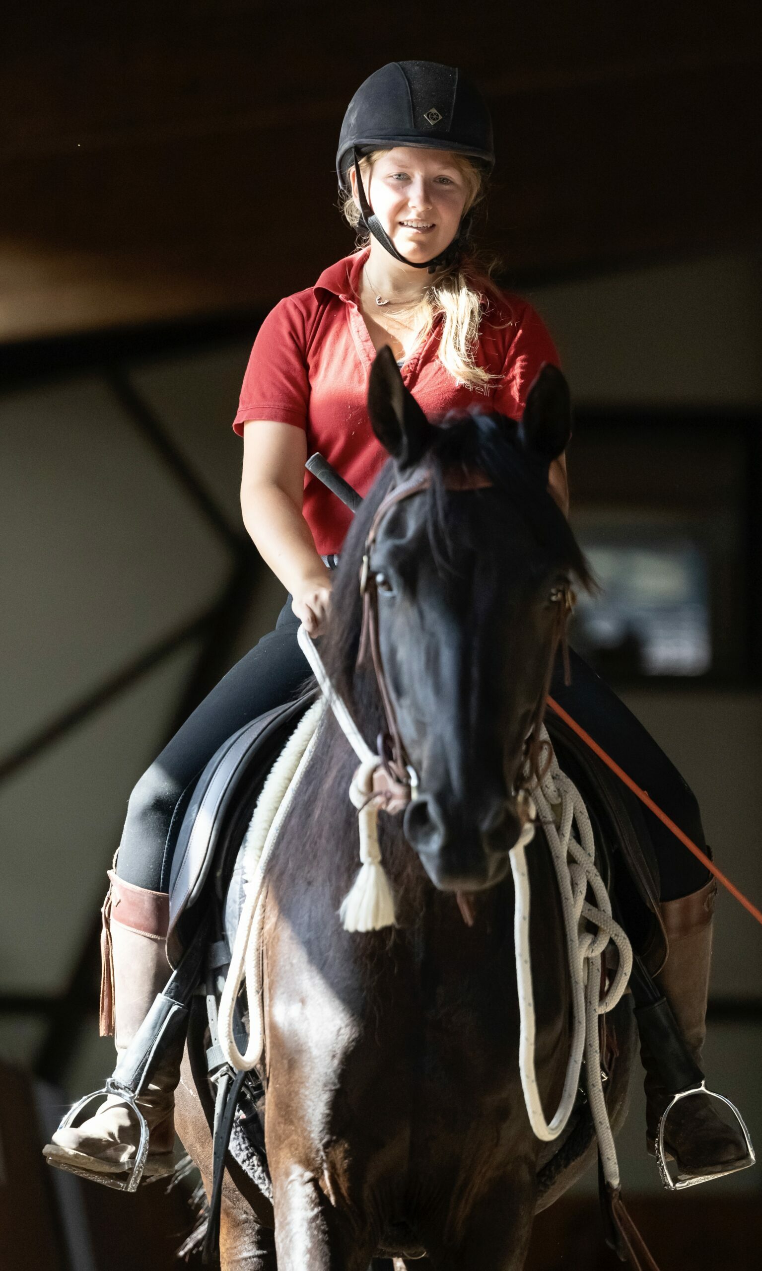 Michelle reitet Malik. Michelle reitet Malik.